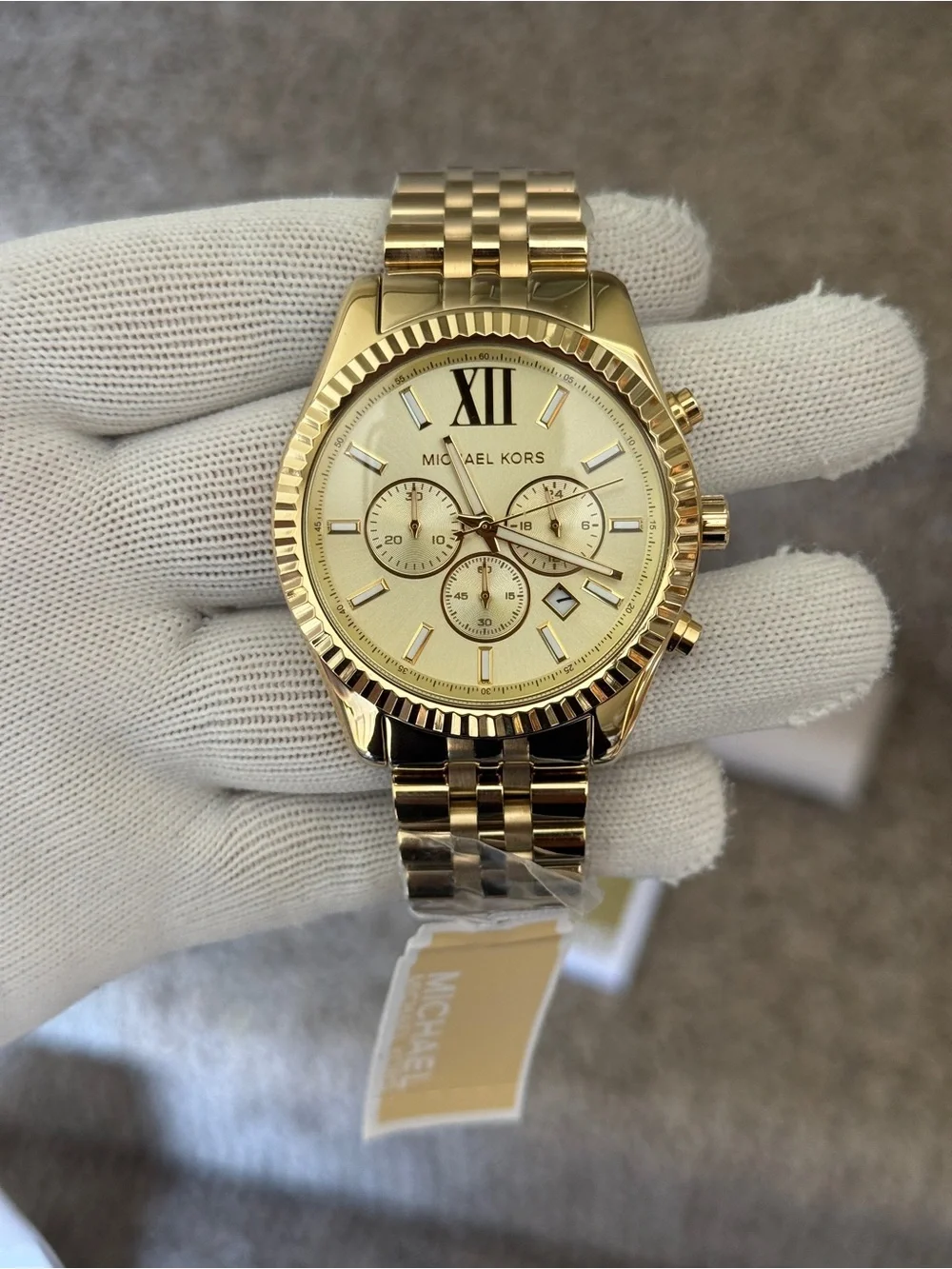 Michael Kors Gold-Tone mens Chronograph Bracelet Watch